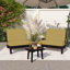 Ensemble de terrasse en teck massif pour 2 personnes Polett, ensemble de sièges d'extérieur complet avec chaises sans accoudoirs, coussins et table d'appoint-1216288122-1216288124