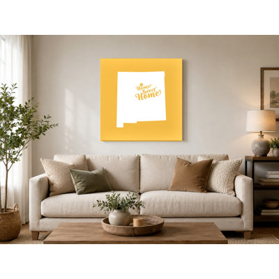 Home Sweet Santa Fe — New Mexico State Silhouette — Canvas Wall Art