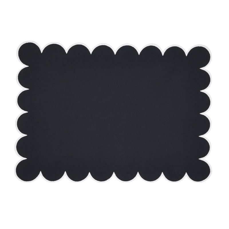 Napperons rectangulaires 100% coton Paddock, Noir