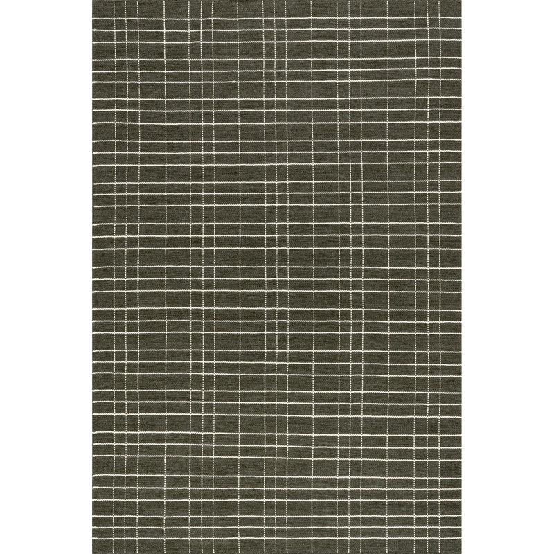 Charlie Green Plaid Wool and Cotton 10' x 14' Area Rug