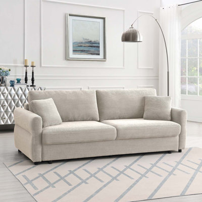 Canapé-lit Haran de 92 po, tissu beige