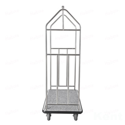 Hotel Luggage Cart 800 LBS Brushed Stainless Steel Finish Bellman's Cart