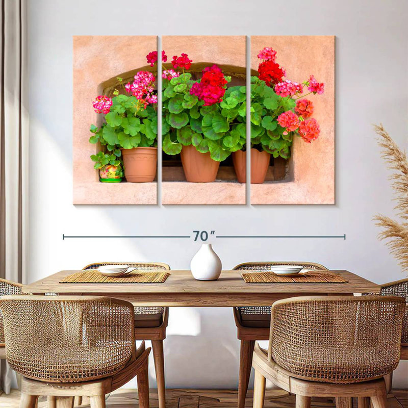 Harnek Potted Geraniums, 42" H x 65" W