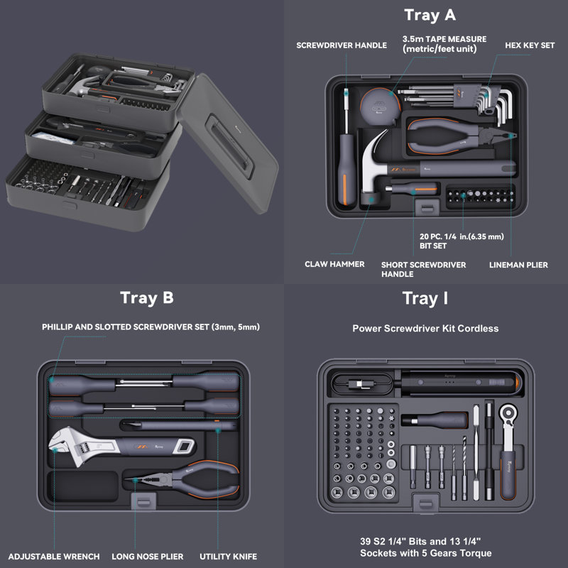 Multifunctional Home Storage Tool Kit Box