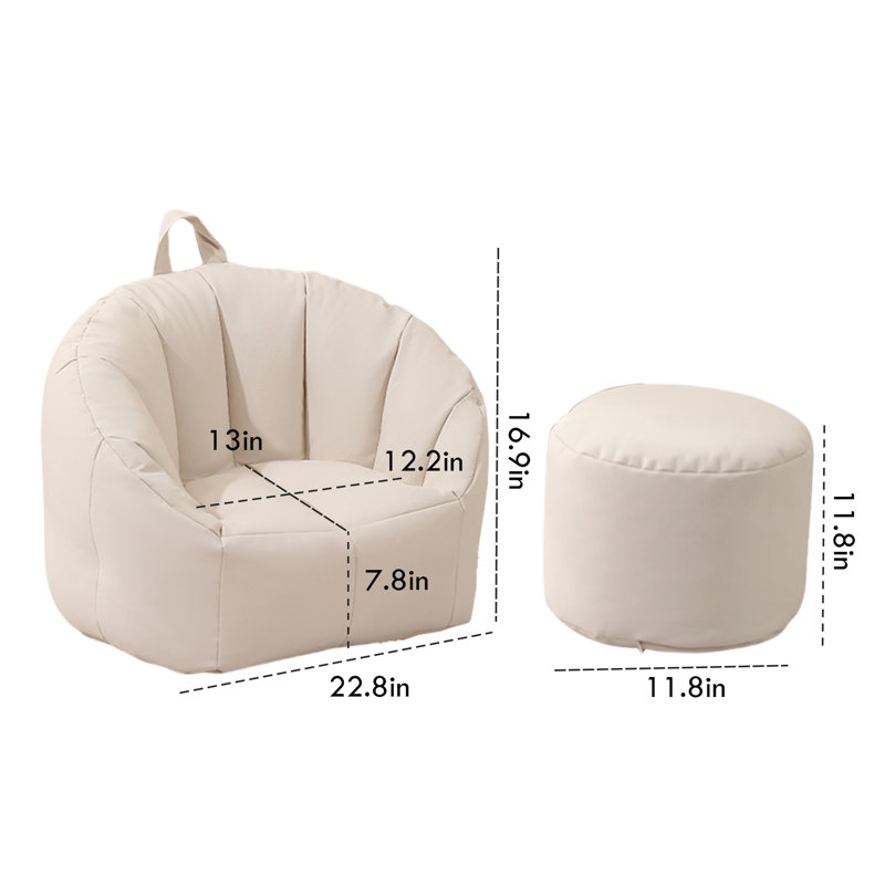 2 - Piece Kids Soft Seating, White