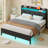 Modern Upholstered Platform Bed with Storage, Headboard, USB Charging Station & LED Lights-1449381661-1449381663-1464360063