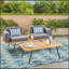 Causeuse d'extérieur avec table basse Canoga