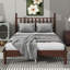 Lit plateforme double en bois avec tête de lit de style gourde-1029310930