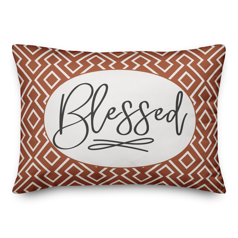 Geometric Outdoor Reversible Throw Pillow, Orange