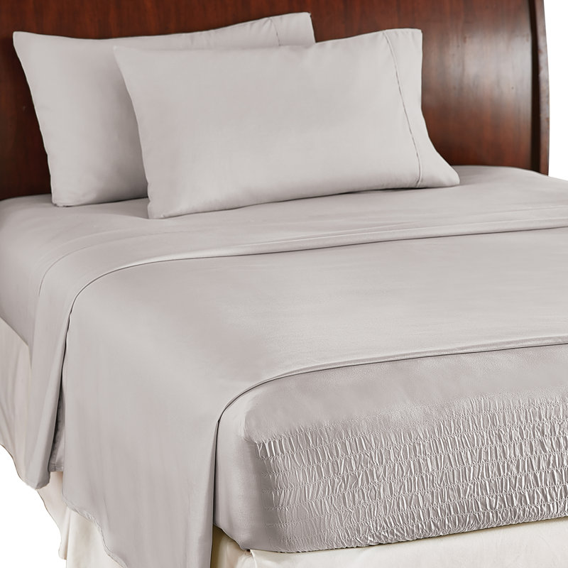 Gray Full Soft Microfiber Sheet Set with Pillow Cases