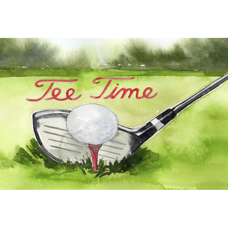 Tee Off Time III by Jennifer Paxton Parker - Wrapped Canvas Painting Print, 81cm H x 122cm W, Black Floater Framed
