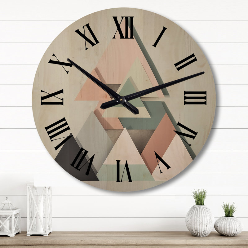 Horloge murale en bois massif Alyxzander, Grand