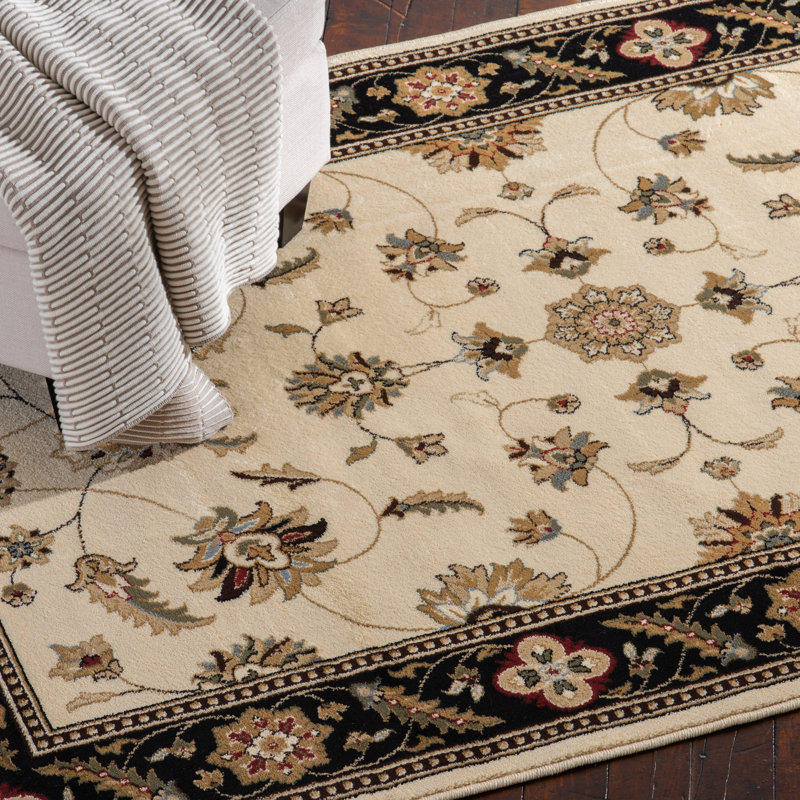 Tapis ivoire / noir Downing, Rectangle 7 pi 3 po x 10 pi 10 po