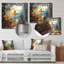 Cottage bleu orange papillon I - Art mural animal en métal-1279252998