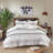 Cotton Printed Duvet Cover Set With Trims
