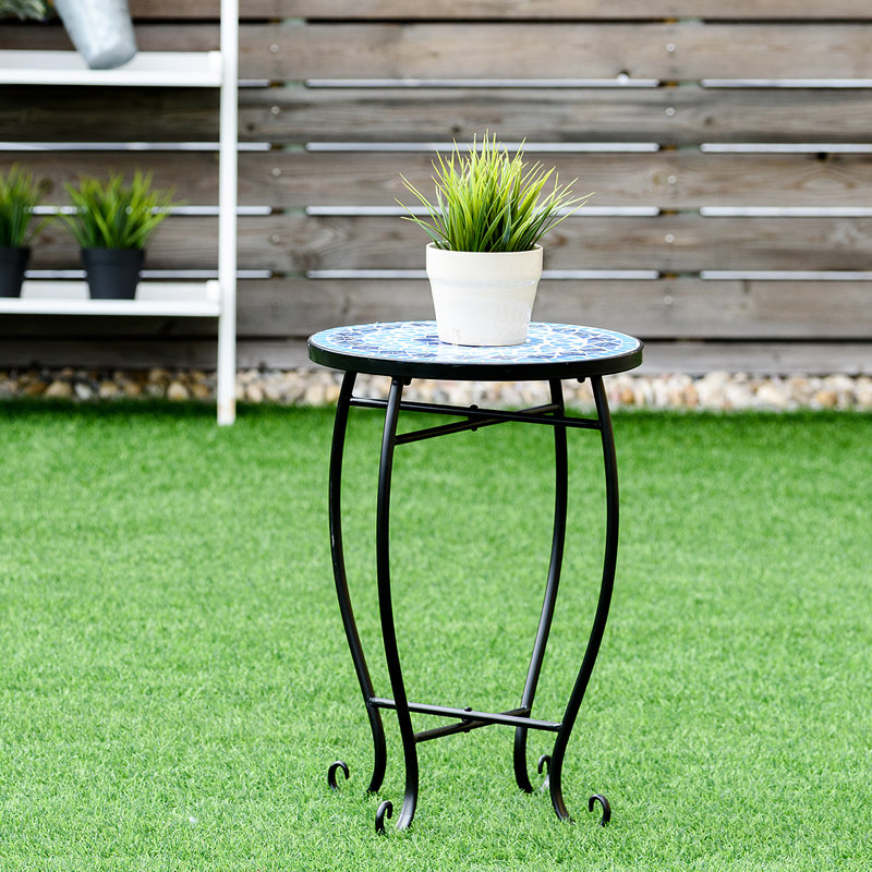 Funkstown Round Glass Outdoor Bistro Table - 36 cm W 36 cm D