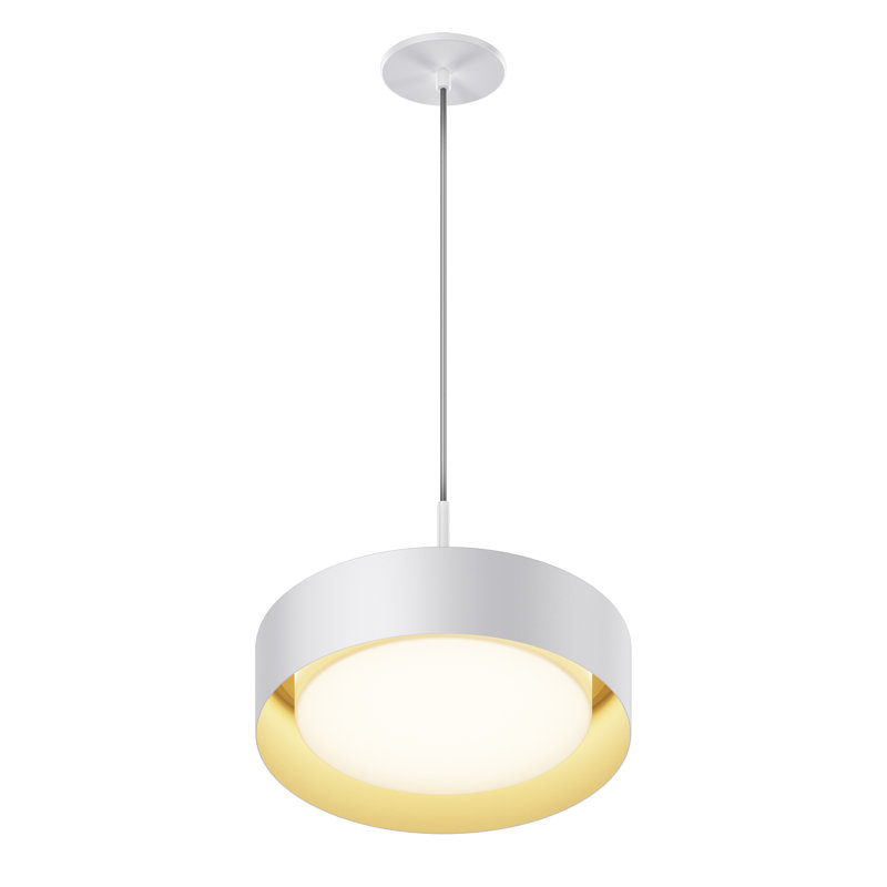 Luminaire suspendu 1 lumière Echo, Blanc / Doré