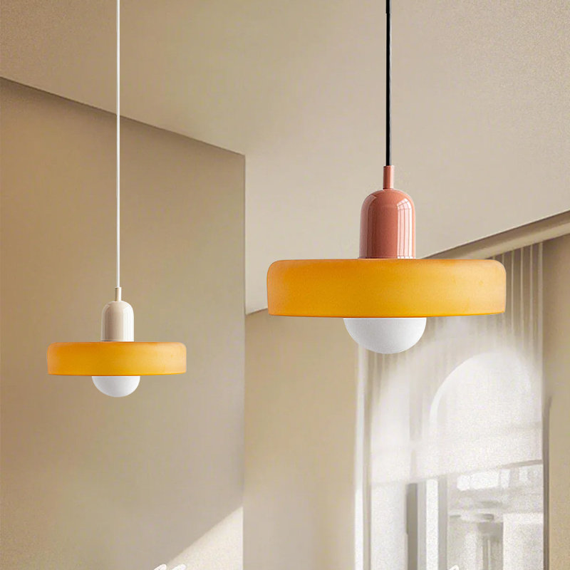 Luminaire suspendu 0 lumière, Rouge, Orange, H 7,8 po x l 9,84 po x P 9,84 po