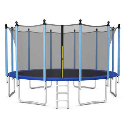 Topbuy Round Backyard Trampoline with Safety Enclosure