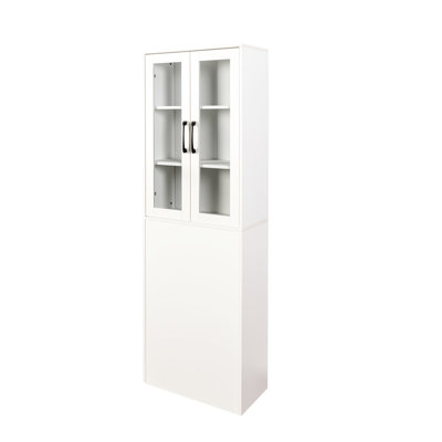 70,91 "H 4 niveaux multifonctionnel 2 portes vitrées avec rangement coulissant et moderne pour la salle à manger et le rangement