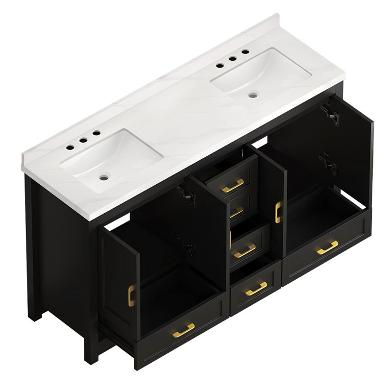 Armoire de meuble-lavabo durable en MDF de style moderne pour salle de bain