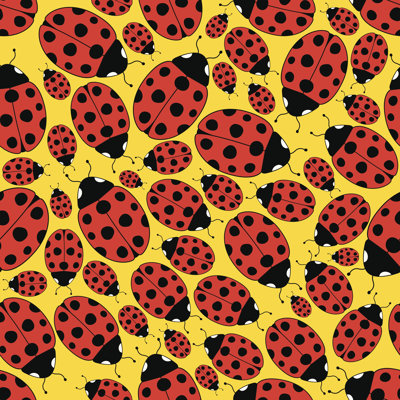Seamless Ladybug Pattern by Adroach - Wrapped Canvas Print
