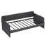 Lit de jour simple avec lit gigogne, structure de lit en métal gris pour un lit gigogne gris et stable