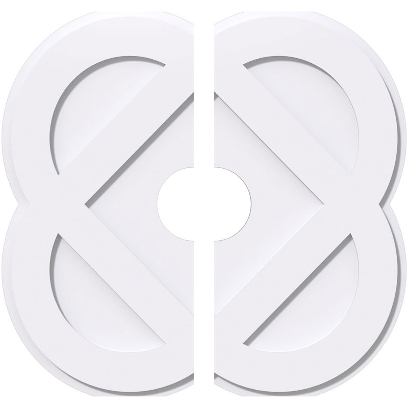 36"OD x 7"ID x 14 1/4"C x 1"P Charlotte Architectural Grade PVC Contemporary Ceiling Medallion, Two Piece