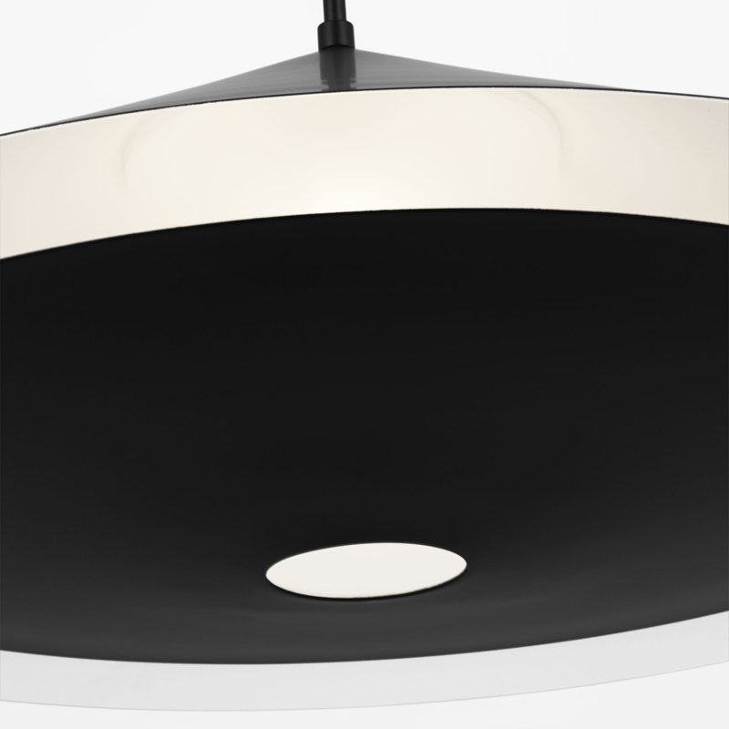 Kelly Wearstler Echo 1 Light Dining Room Pendant With Sandblast Inside Clear Outside Shade, 66.5" H x 36" W x 36" D