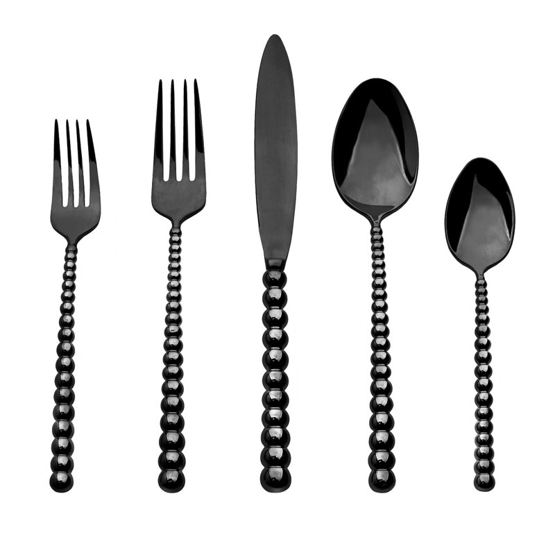 Ricci Argentieri Rondure Stainless Steel Flatware Set - Service for 4, Black