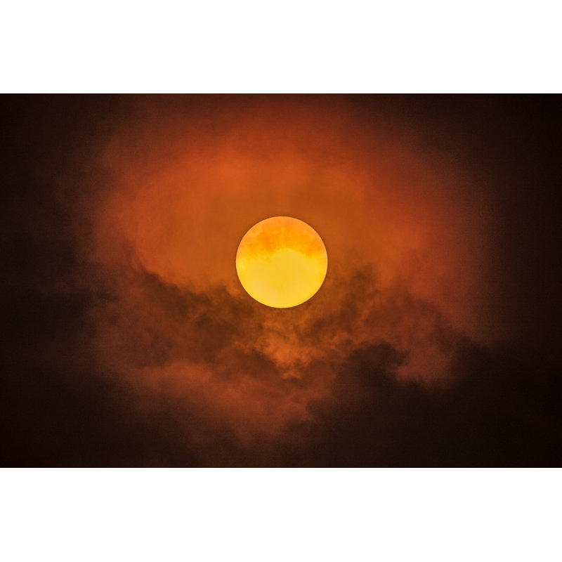 Orange Sun by Philip Thurston - Wrapped Canvas Print, 20cm H x 30cm W
