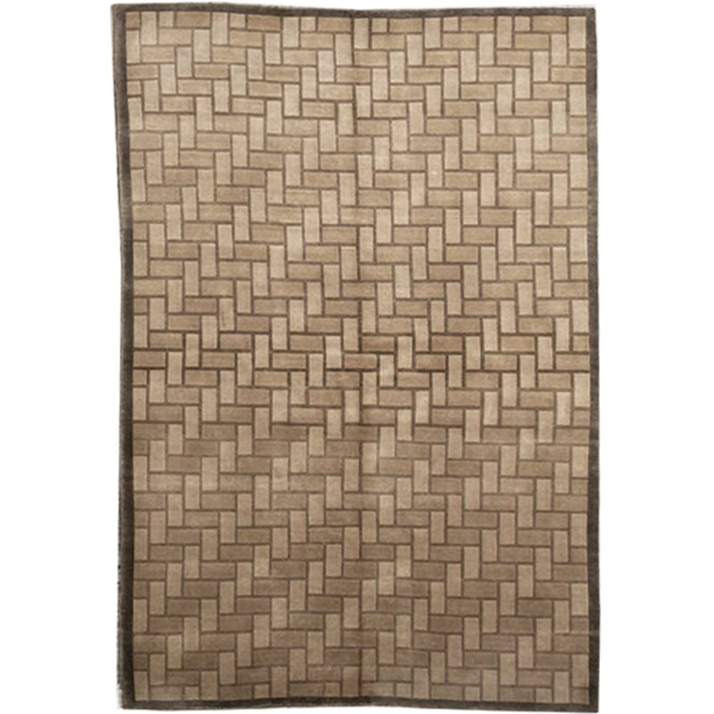 Himalayan Wool Geometric Area Rug in Camel