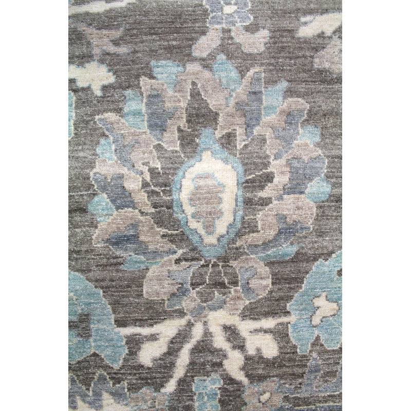 Tapis brun / bleu en laine noué à la main de conception unique 10 pi 1 po x 13 pi 11 po New Age Tabriz