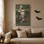 «White Ghost and Luna Moth In Vintage Botanical Halloween», art mural sur toile-1338648519