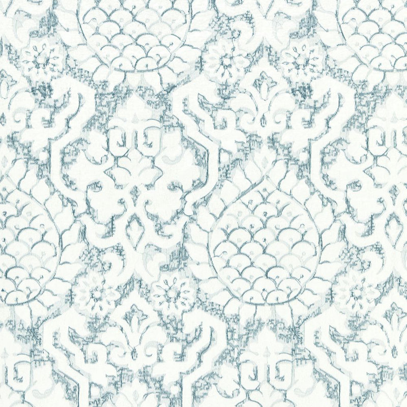 Chinois Chic Surat Embroidery Fabric, Sky