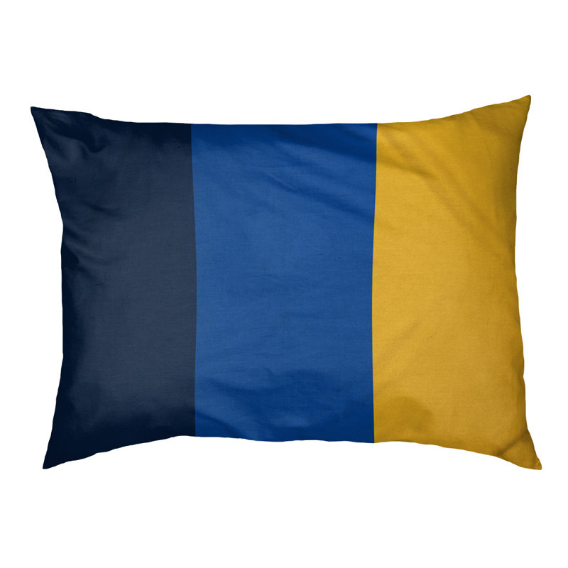 Oreiller rectangulaire New York, Moyen (L 30 po x l 40 po), Bleu marine / bleu royal / or