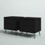 Table de chevet 2 tiroirs Mid-Century moderne noire Rockefeller-951335387
