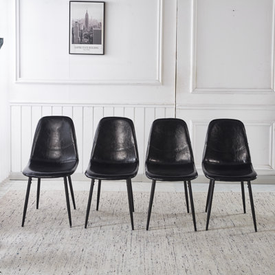 Stylish PVC Dining Chairs Set Of 4, Durable And Easy To Clean For Modern Kitchens And Home Offices