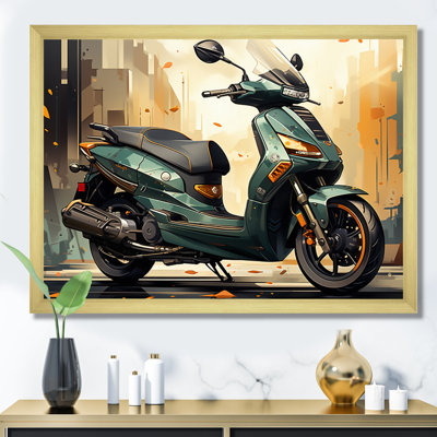 Green Scooter Cafe Racer, reproduction d'art sur toile