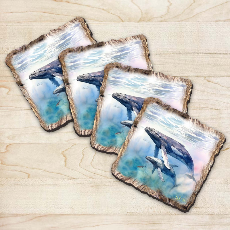 Ensemble-cadeau baleines en bois