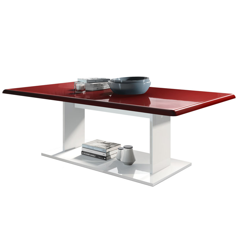 Akamu Trestle Coffee Table, Bordeaux