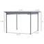 Pare-soleil d'extérieur rétractable Pergola 11,5 'X avec protection pour le jardin, le barbecue, le patio, la structure en acier de la cour arrière, la cour arrière à cadre robuste gris, le barbecue