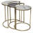 3 Piece white with gray veining marble Topped Accent_Nesting Tables Set with Gold Metal Legs