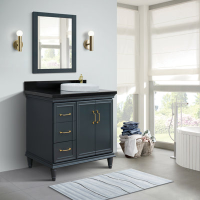 Lerwick 37'' Single Bathroom Vanity with Granite Top