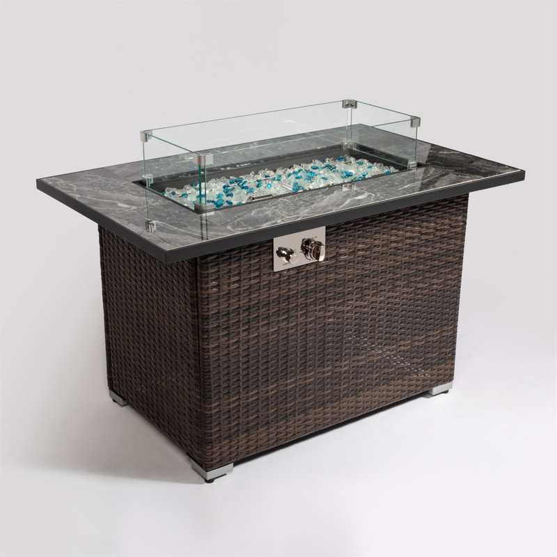 44Inch Outdoor Fire Pit Table, Propane Fire Table With Ceramic Tabletop Gas Fire Table