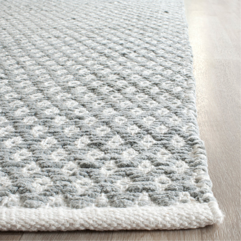 Tapis gris en coton tissé à plat à la main Evansdale, Rectangle 9 pi x 12 pi