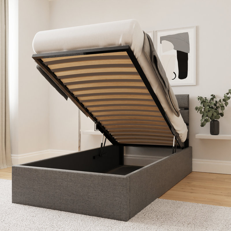 Upholstered Ottoman Storage Bed, Single (3')