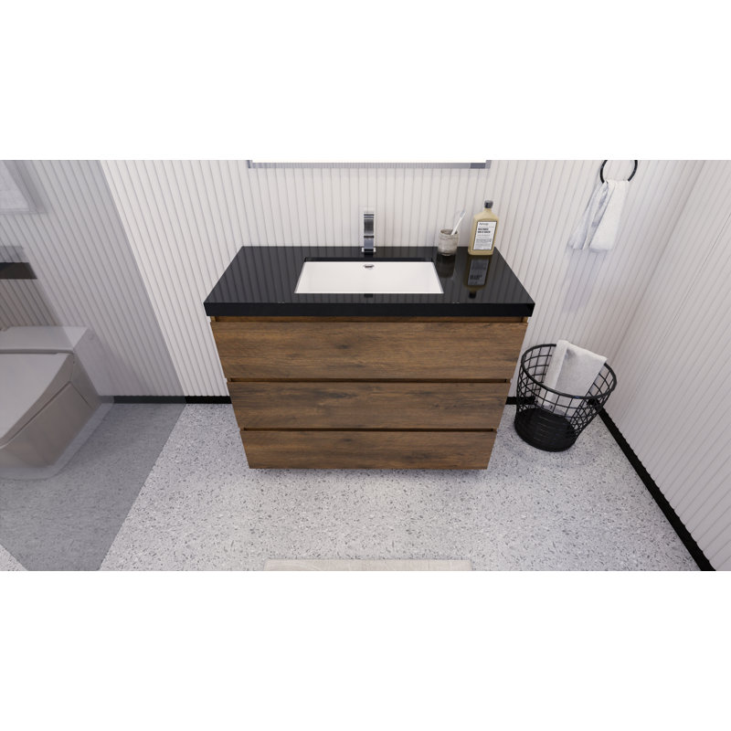 Base de meuble-lavabo Reyes, Bois de rose
