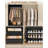 Closet System with 2 Drawers, Walk-in Closet Organizer System Wooden Storage Systems with 4 Hang Rods & Shoe Cabinet, Wardrobe Clothes Rack Garment Rack Fits Spaces 6-10 ft, Black-2070129697