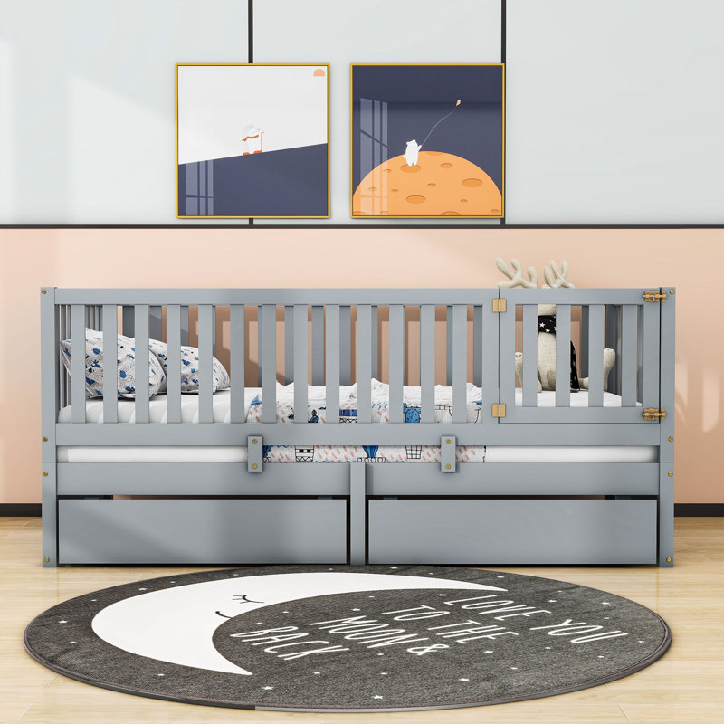 Jaiquan Daybed with Two Storage Drawers, Twin, Gray